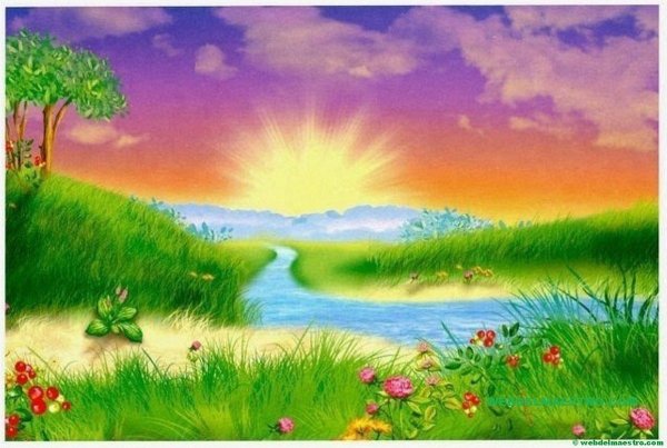 Летний пейзаж гуашью