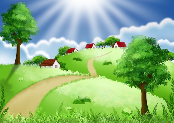 Пейзаж детские работы