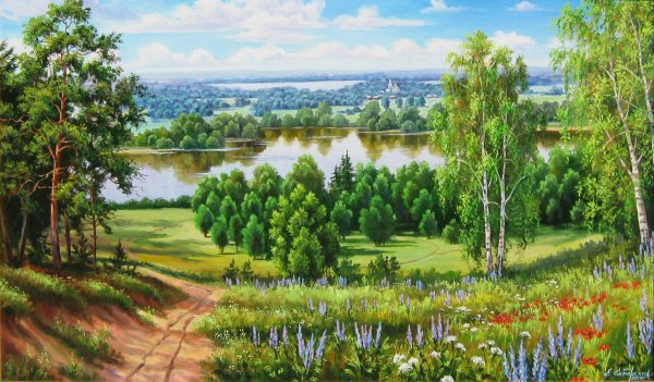 Цветы луговые, художница Mary Dipnall