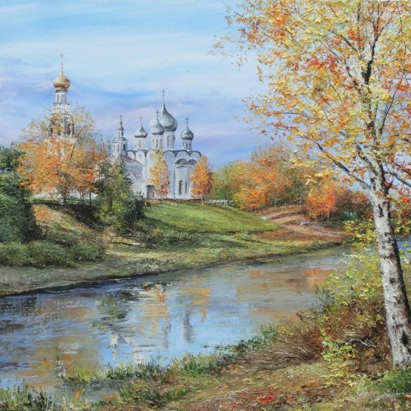 Осенний пейзаж Церковь Покрова художник Виверс Кристина