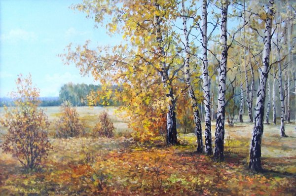 Художница Елена Покушева берёза