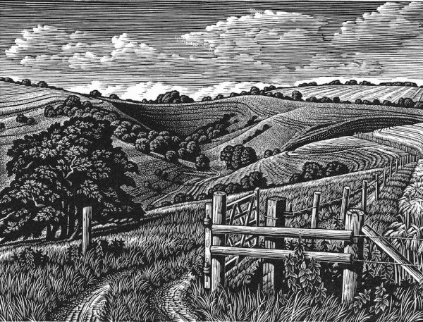 Гравюра пейзаж