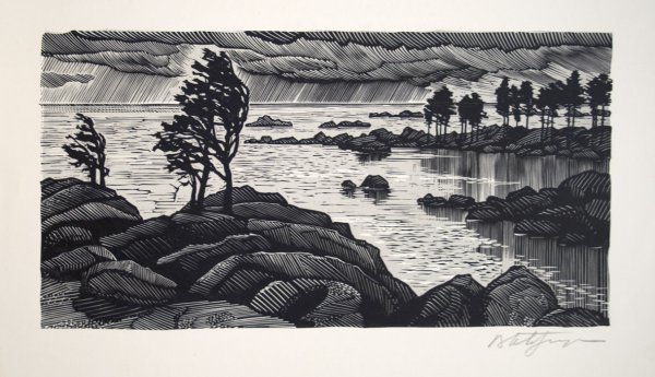 Эстамп линогравюра