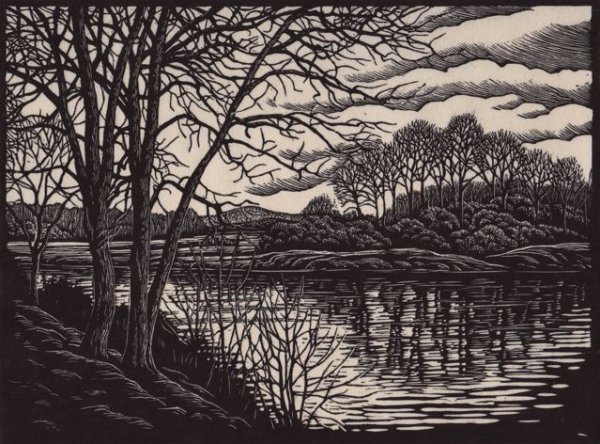 Линогравюра море