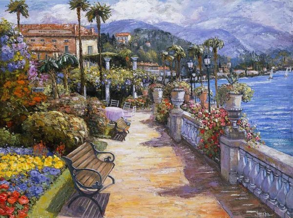 Озеро Комо художник