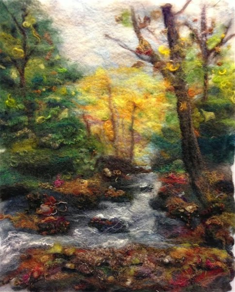 Живопись шерстью пейзаж