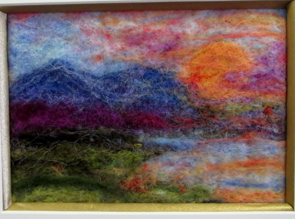 Панно из мокрого валяния пейзаж