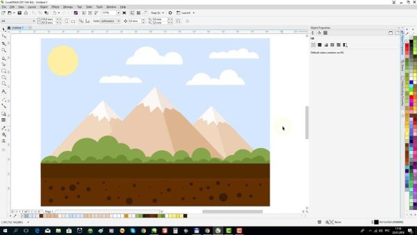 Пейзаж в coreldraw