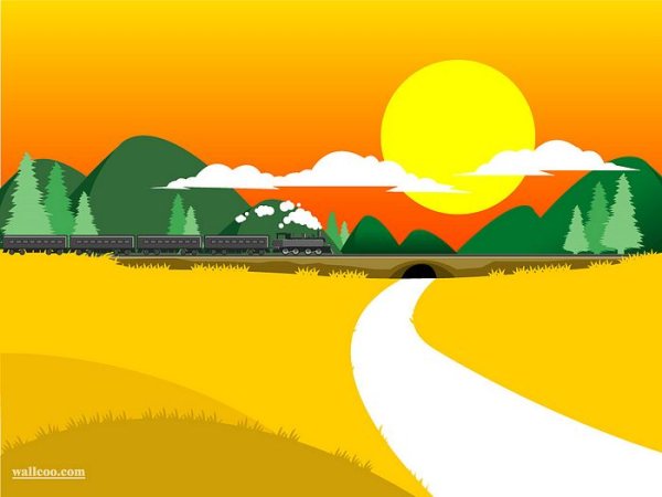 Векторный пейзаж в Корале