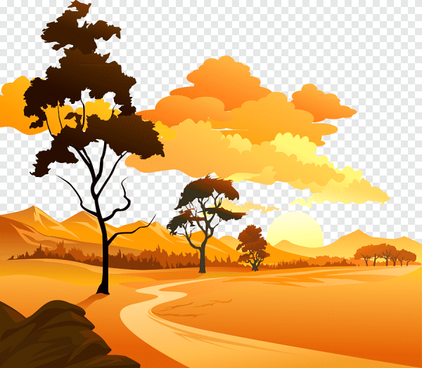 Осенний пейзаж Векторная Графика