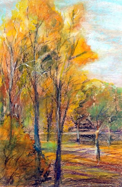 Осень масляной пастелью