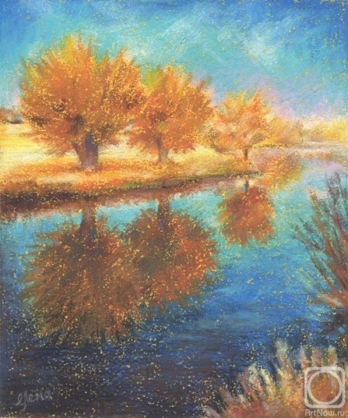 Осень масляной пастелью