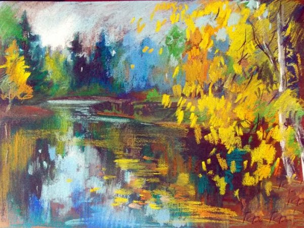 Осенний пейзаж пастелью