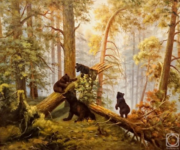 Иван Шишкин, Константин Савицкий. Утро в Сосновом лесу. 1889.