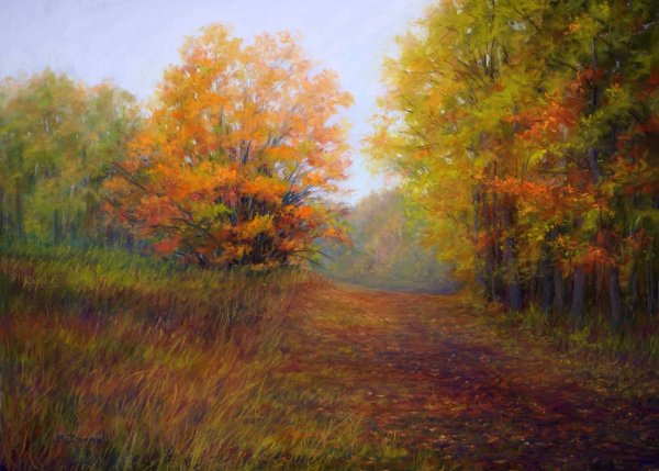 Осенний пейзаж пастелью