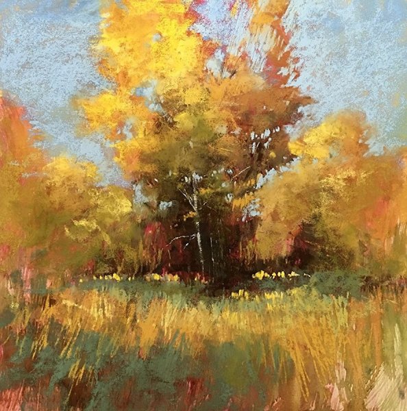 Осень масляной пастелью