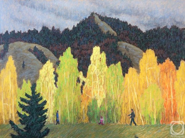 Лес масляной пастелью