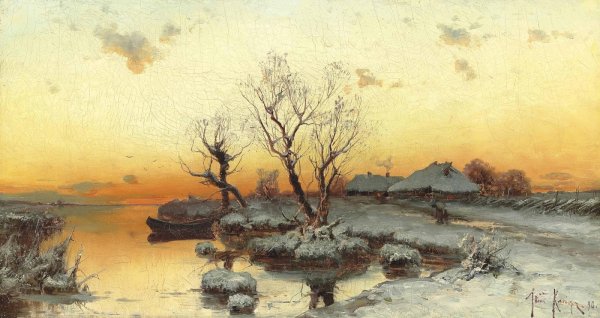 Юлий Клевер. «Зимний закат». 1890г