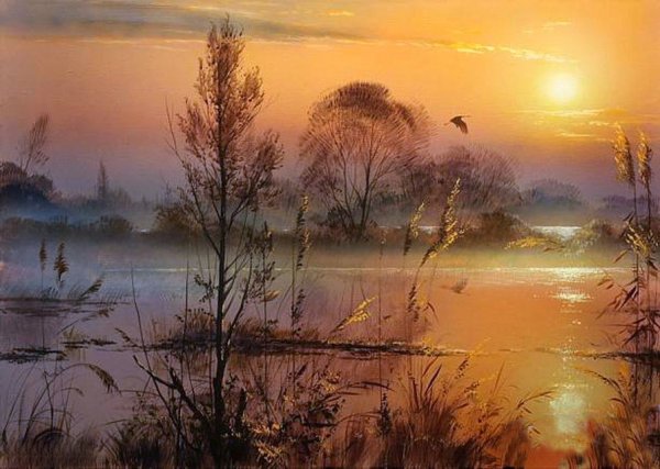 Пейзаж Лунная ночь