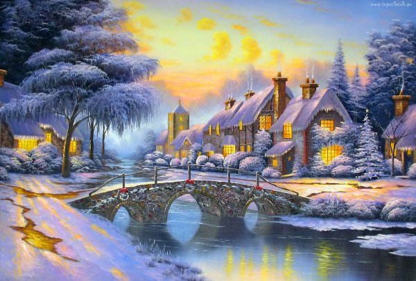 Thomas Kinkade Рождественские домики