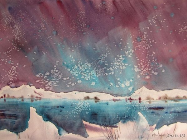 Рисование акварелью и солью