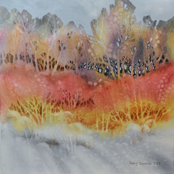 Рисование акварелью и солью