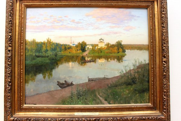 Левитан Вечерний звон Третьяковская галерея