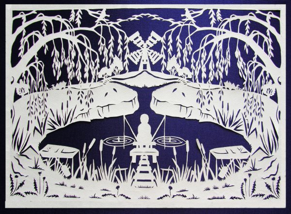 Силуэты гор и лесов