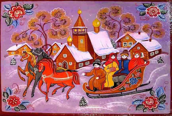 Городец Рождественские гуляния Городецкая роспись