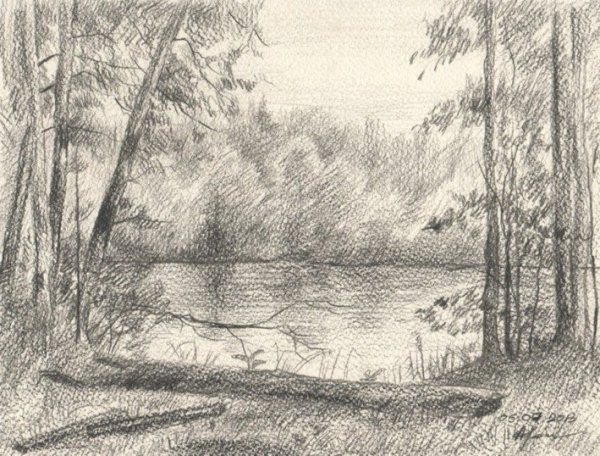 Пейзаж карандашом