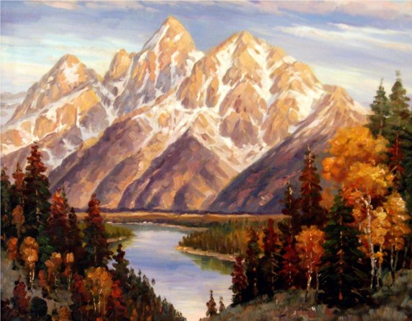 Горы маслом на холсте