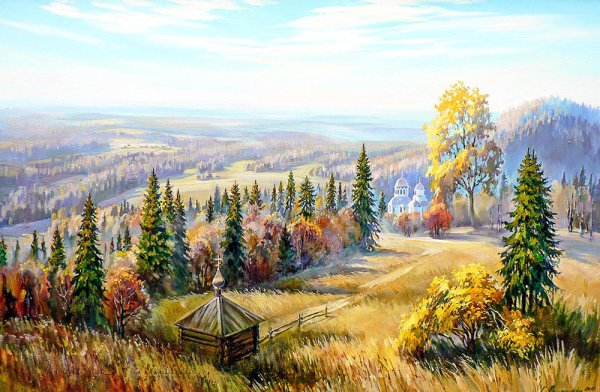 Пейзаж маслом художник любовь Малышева