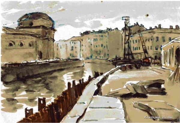 Антонина Ромодановская акварель зима