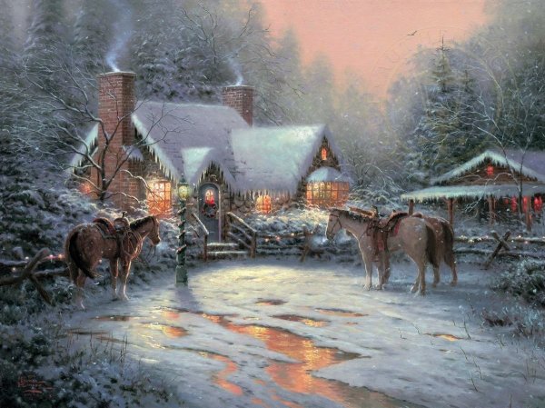 Художник Томас Кинкейд картины Рождество