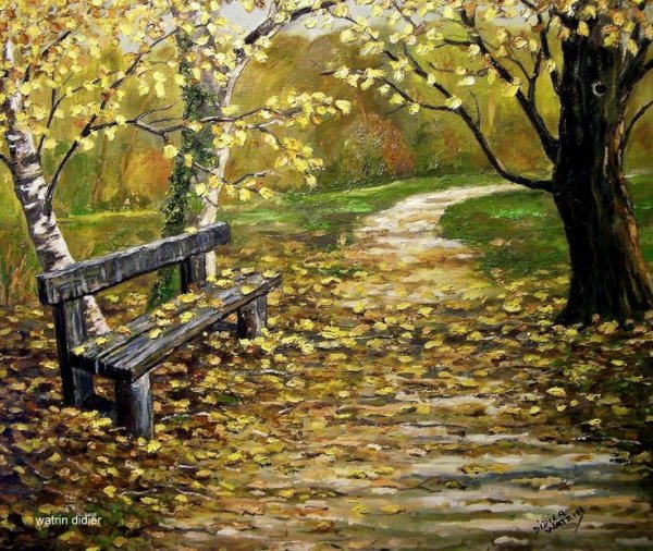 Скамейка в живописи