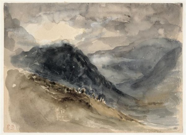 Эжен Делакруа цветы акварель