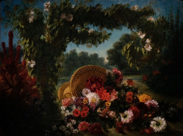 Корзина с цветами Эжен Делакруа