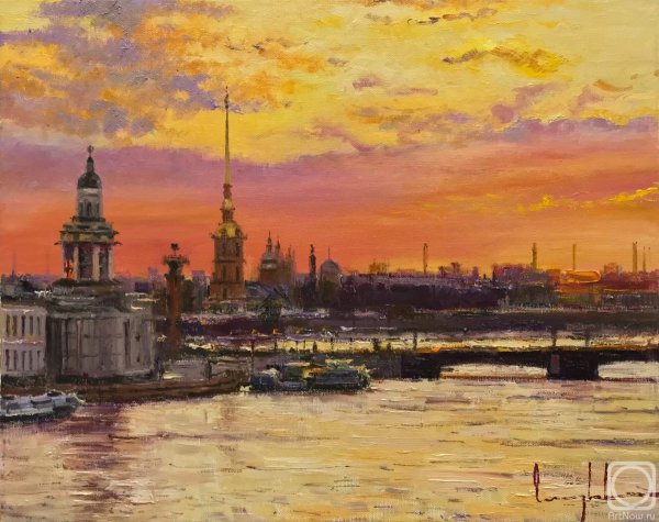 Пейзаж Санкт Петербург Петропавловская крепость разводной мост