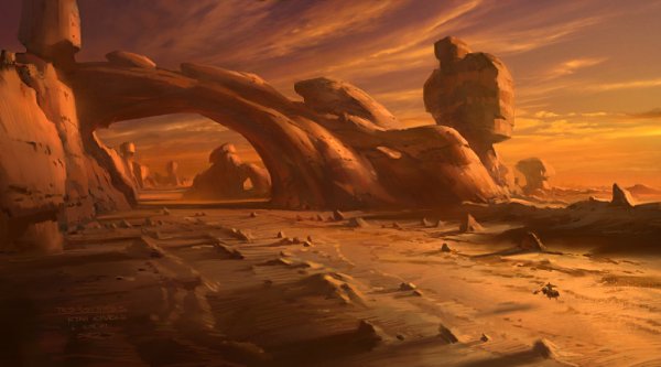 Люк Скайуокер закат на Татуине арт