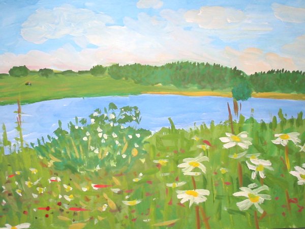 Рисование красками осень