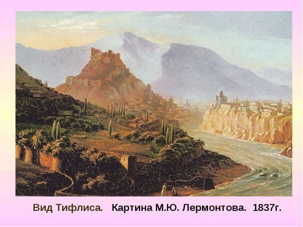 Картина Лермонтова вид Тифлиса