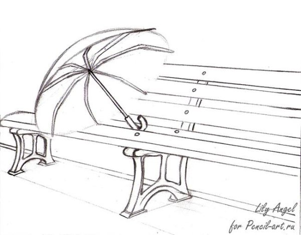 Пейзаж карандашом