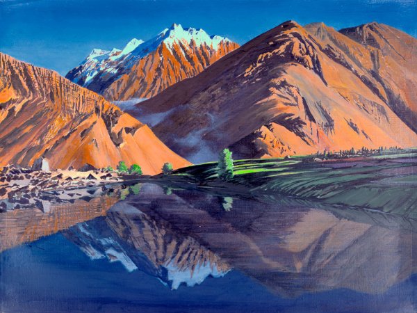 Пейзаж маслом горы Афганистан