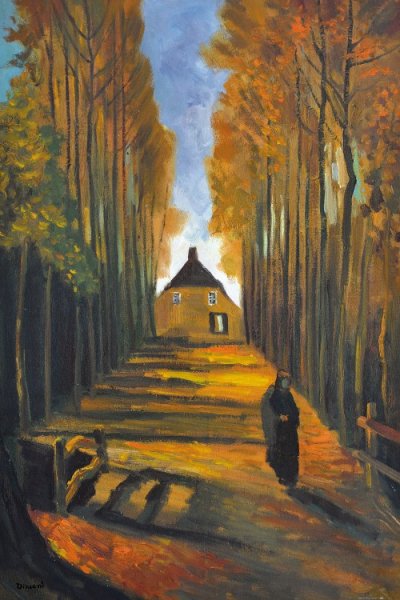 Тополиная аллея осенью в.Ван Гога