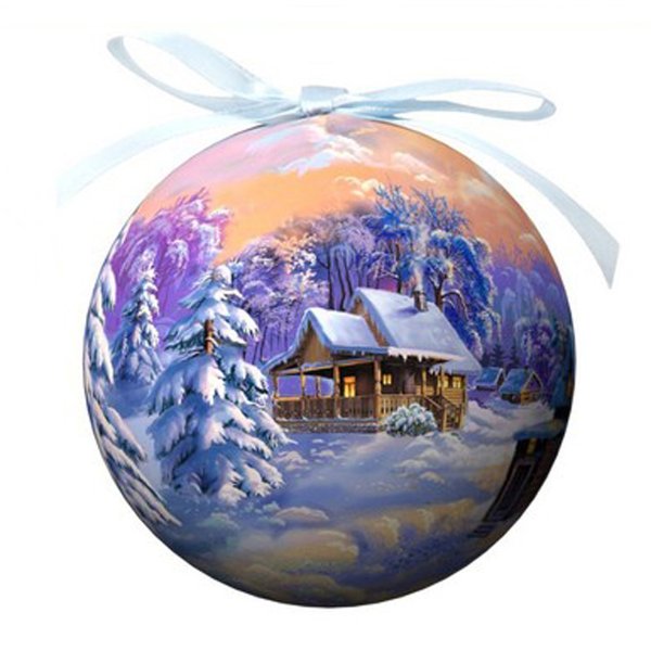 Елочный шар с домиком