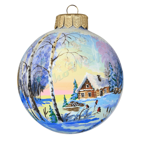 Елочные игрушки с пейзажами