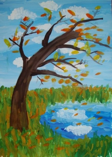 Детский рисунок осень