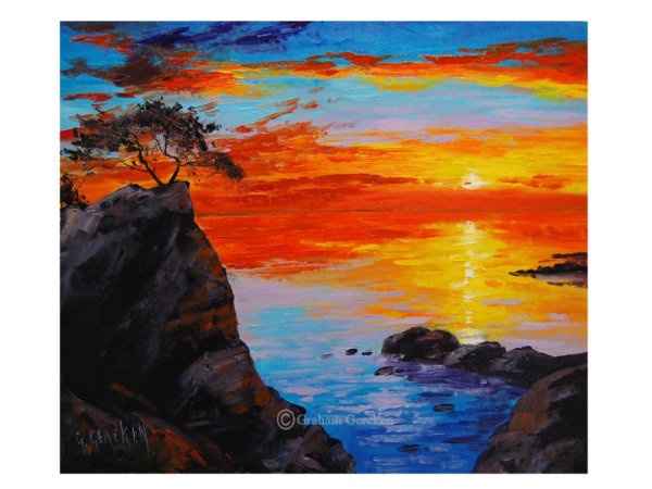 Закат акрилом на холсте