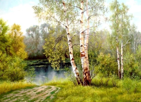 Картина Елены Самарской берёзовяроща