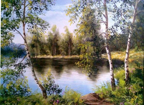 Пейзаж Березовая роща Епишина